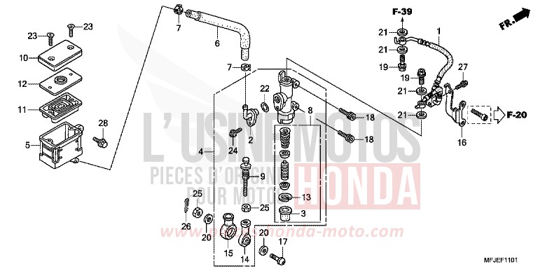 RR. BRAKE MASTER CYLINDER (CBR600RA) for CBR600RR ABS GRAPHITE BLACK (NHB01) from 2012